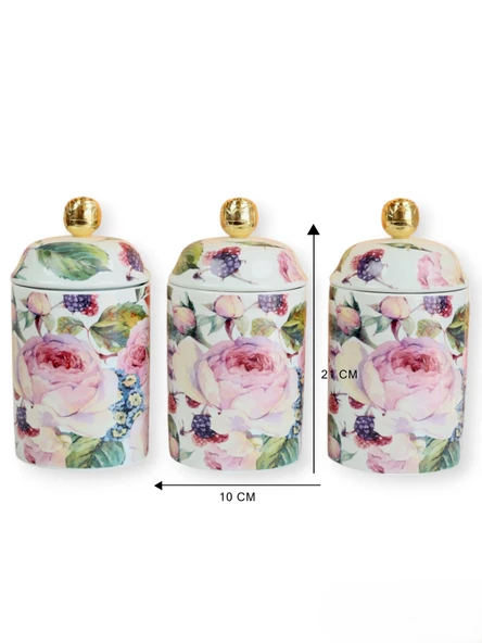 Miss Betty Porselen 3lü Büyük Baharat Takımı Rose Deluxe MİSS-16895-26