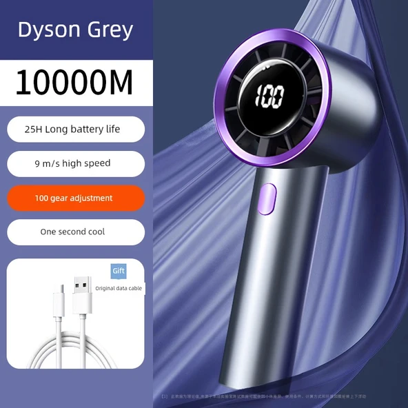 Taşınabilir El Fanı - Dyson Mor - 10000mAh - Özel - Çift Soğutma Çekirdeği