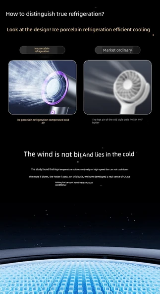 Taşınabilir El Fanı - Dyson Mor - 8000mAh - Standart - Soğutma Çekirdeği - 8