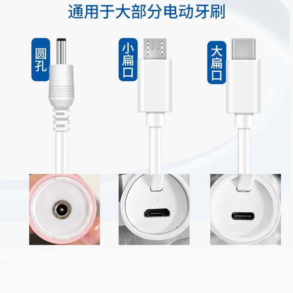 Elektrikli Diş Fırçası Şarj Kablosu - Adaptasyon Budding Ev Elektrikli Diş Fırçası Yuvarlak Başlık - 3