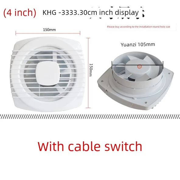 Pencere Kablo Egzoz Fanı - Model 100 (10.5cm Açıklık)