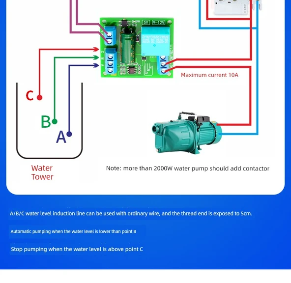 Otomatik Su Seviyesi Kontrol Modülü - 12V - 12