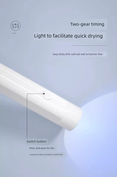 Taşınabilir Mini Tırnak Ucu UV LED Lamba - Üç Parça Zımpara Şeridi Seti - 10