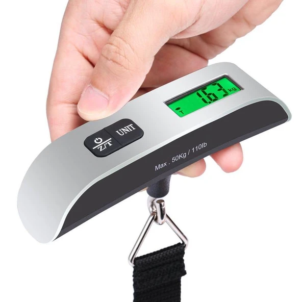 Taşınabilir El Bagaj Tartısı - Yeşil Gümüş 50kg/10g - 4
