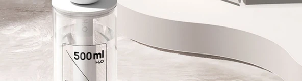 USB Nemlendirici - Beyaz - 1100 mA - 8 Filtre Elemanı - 500ml Cam Şişe - 8