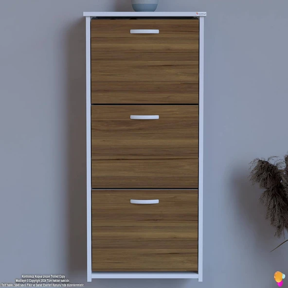 Modilayn WEST Asma Antre 52 x116x 26 cm’ lik 3 Düşer Kapak 6 Göz Bölmeli Ayakkabılık - 3