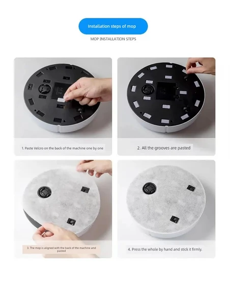 USB Şarjlı Otomatik Süpürme Robot Mop - Temiz Pamuk 2 Paket - 6
