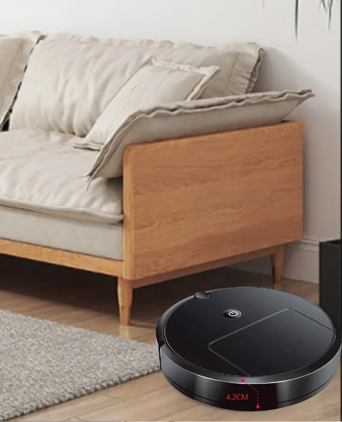 USB Şarjlı Otomatik Süpürme Robot Mop - Beyaz Pil - 10