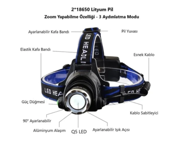 CATA CT-9123 POYRAZ USB ŞARJLI KAFA LAMBASI - 3