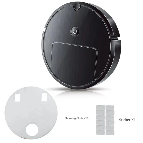 USB Şarjlı Otomatik Süpürme Robot Mop - Siyah Şarj Modeli - 3