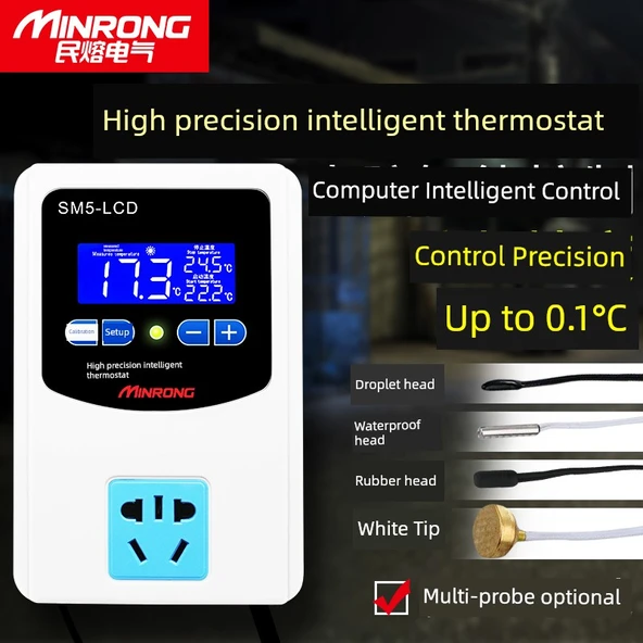 220V Dijital Termostat - Yüksek Hassasiyetli LCD 2kW Mıknatıslı Başlık - 3