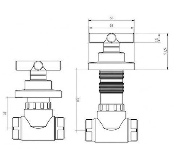 ANKASTRE STOP VALF YILDIZ VOLANLI 3/4 - 2