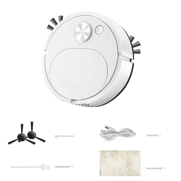 Mini Otomatik Vakum Temizleyici Robot - Üçü Bir Arada - Siyah - Model 8018 - 7