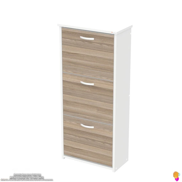 Modilayn WEST Asma Antre 52 x116x 26 cm’ lik 3 Düşer Kapak 6 Göz Bölmeli Ayakkabılık - Resim 5