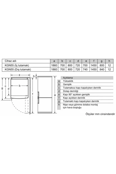 Siemens Kg55ncıe0n Alttan Donduruculu Buzdolabı 186 X 70 Cm Kolay Temizlenebilir Inox - 6