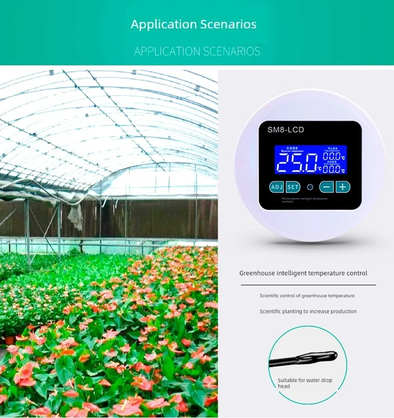 Dijital Ekran Akıllı Sıcaklık Kontrol Cihazı - Yüksek Hassasiyet Üç Ekran 2.2KW Su Damlası Başlık - 12