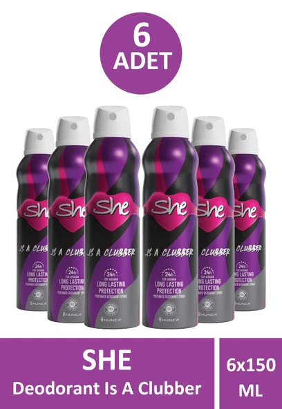She İs A Clubber Deodorant 150 ml 6 Adet