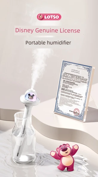 USB Ofis Masası Nemlendirici - Disney Resmi Yetkili - Çilek Ayıcık - Doldurma ve Yerleştirme, Sessiz Nemlendirme, Sınırsız Kapasite - 7