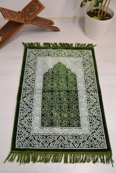 Kadife Seccade - 70x110 cm  - Yumuşak ve Konforlu Yeşil ürün görseli