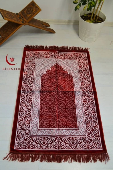 Kadife Seccade - 70x110 cm  - Yumuşak ve Konforlu Kırmızı