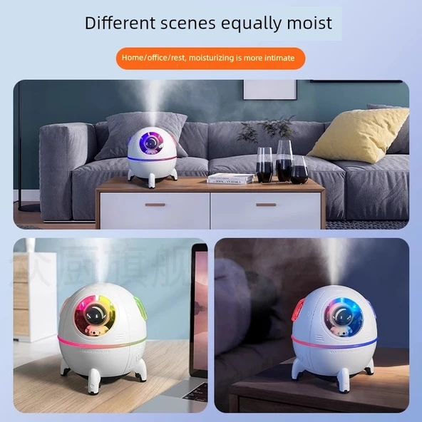 Mini USB Masaüstü Nemlendirici - Beyaz - Uzay Bebekli - Nano Sis - 3