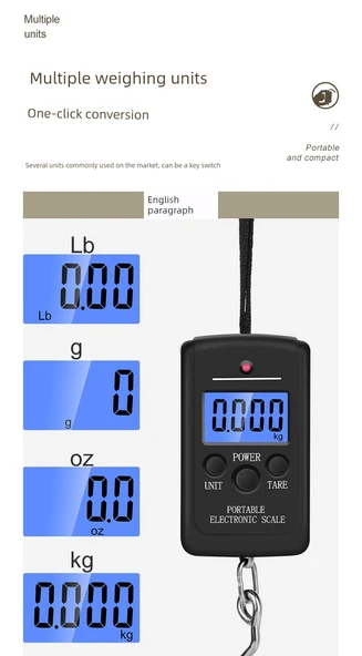Taşınabilir 40kg Elektronik Terazi - Siyah - Çince (Longbei Tescilli) - 8