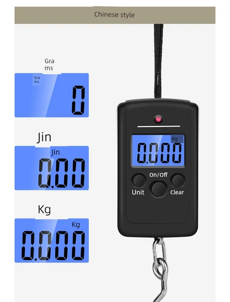 Taşınabilir 40kg Elektronik Terazi - Siyah - Çince (Longbei Tescilli) - 9