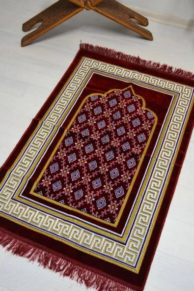 Kadife Seccade Bordo - 70x110 cm -– Ekonomik,Hafif ve Kullanışlı - Resim 4