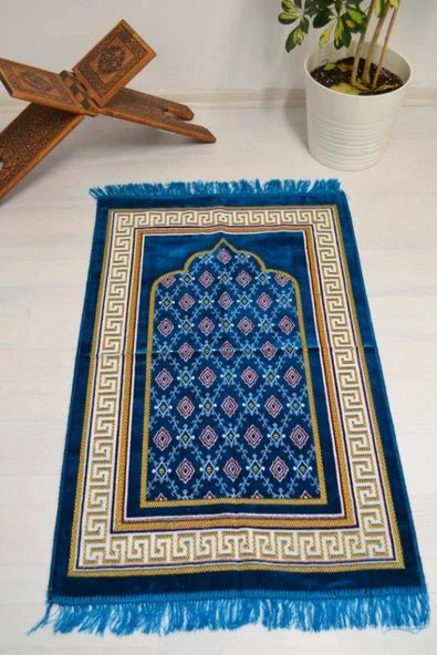 Kadife Seccade Açık Mavi- 70x110 cm -– Ekonomik,Hafif ve Kullanışlı ürün görseli