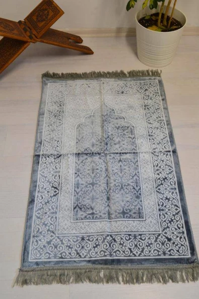 Kadife Seccade - 70x110 cm  - Yumuşak ve Konforlu Gri ürün görseli