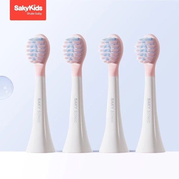 Saky B32s Çocuk Elektrikli Diş Fırçası Yedek Başlık - 4-Pembe