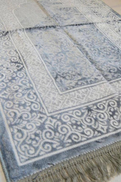 Kadife Seccade - 70x110 cm  - Yumuşak ve Konforlu Gri - Resim 2