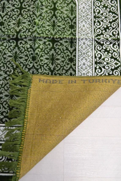 Kadife Seccade - 70x110 cm  - Yumuşak ve Konforlu Yeşil - Resim 3