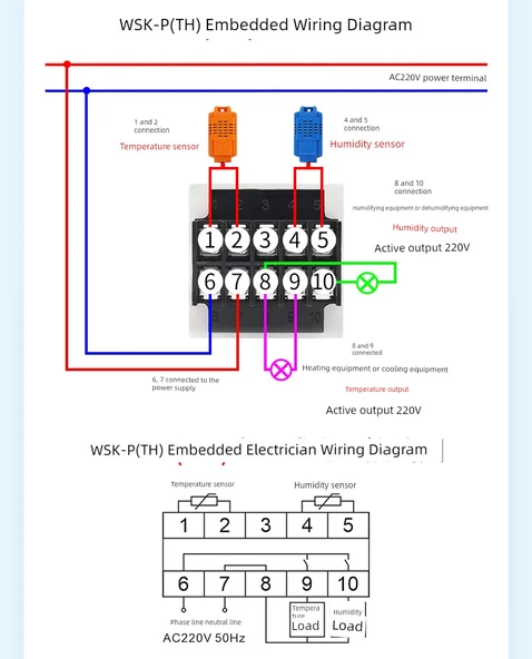 WK-P(TH) Sıcaklık Kontrol Cihazı - Gömülü - Isıtma Tipi - 10