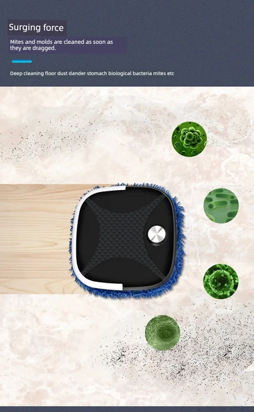Otomatik Süpürme Mop Robotu - Beyaz - 10