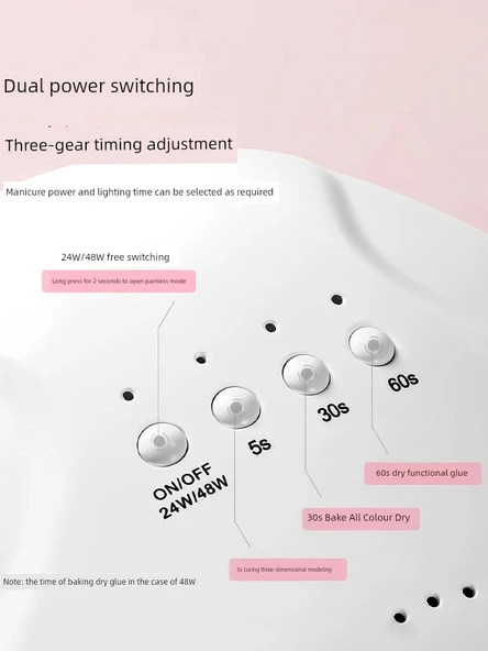 LED Tırnak Lambası - Beyaz - 280W - 66 Işık Boncuğu - X15Max Kırmızı Işık - 3