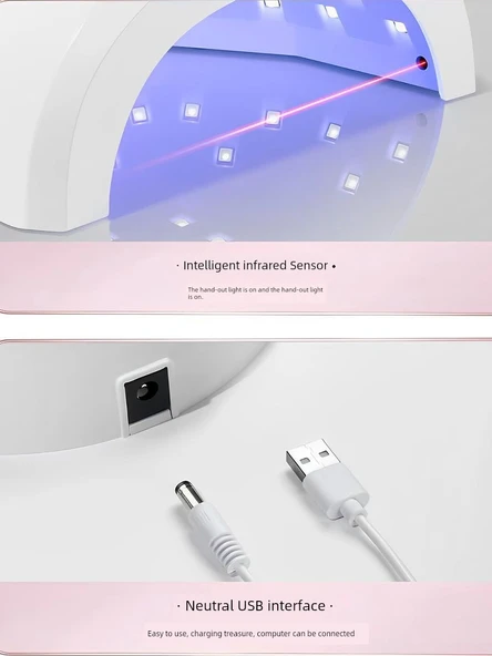 LED Tırnak Lambası - Beyaz - 280W - 66 Işık Boncuğu - Hızlı Kuruma - 5