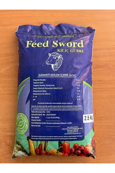 2,5 Kg. Isıl işlem Görmüş Yanmış Elenmiş Koyun Gübresi Organik Doğal Katı Çiftlik Gübresi