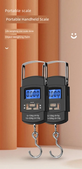 Dijital Asma Terazi - Beyaz Ekran Pil 50kg/10g - 7