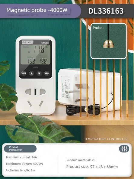 Dijital Termostat - Manyetik Prob 4000W - Gerçek Zamanlı Ekran - 1