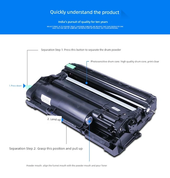 Uyumlu Toner Kartuşu - Takım - Drumm Çerçevesi + Yüksek Versiyon Toz Kutusu - 12