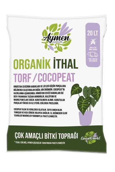 20 Litre ithal Torf Cocopeat Ponza özel Karışım Saksı Harcı Çiçek Ve Bitki Toprağı