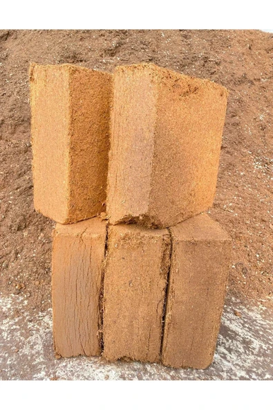Aymen Çiçekçilik 5 Adet 300 - 325 Litre Sıkıştırılmış Hindistan Cevizi Torfu - Blok Ithal Organik Cocopeat Kokopit 5 Adet