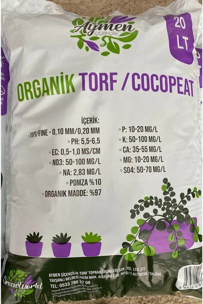 20 Litre ithal Torf Cocopeat Ponza özel Karışım Saksı Harcı Çiçek Ve Bitki Toprağı - 3