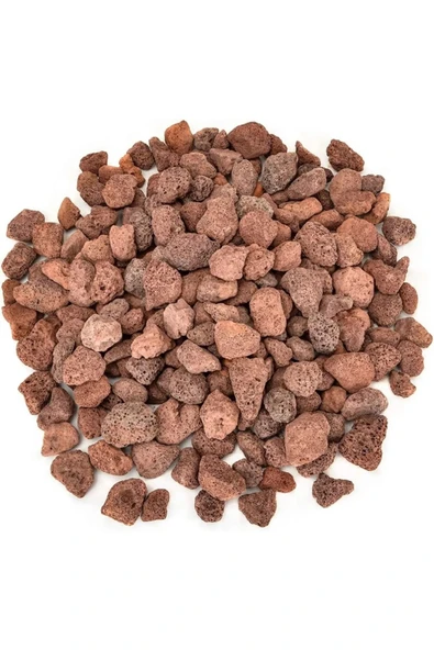5 Litre Kırmızı Pomza Taşı 8-16 mm Cüruf Law Rock Volkanik Cürüf Ponza Lav Kırığı - 4