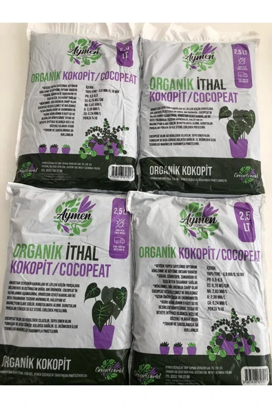 4 Adet 2,5 Litre Çiçek Ve Bitki Yetiştirme Toprağı Cocopeat Ponza Katkılı Iç Ve Dış Mekan