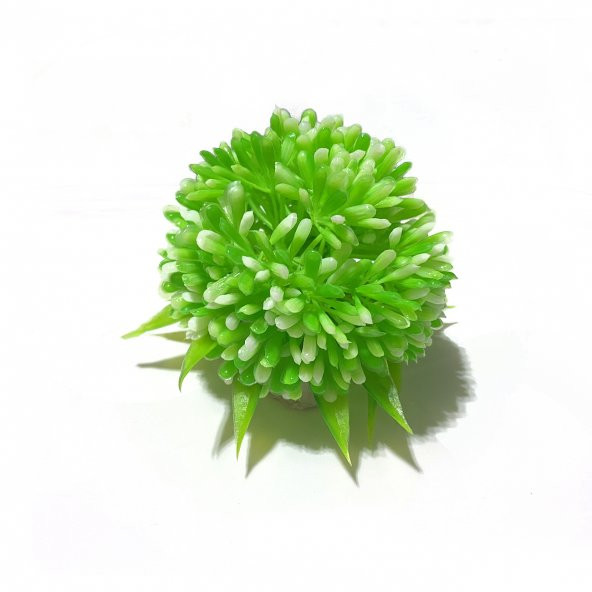 Akvaryum Dekoru Plastik Top Bitki Yeşil-Beyaz 6x10 cm