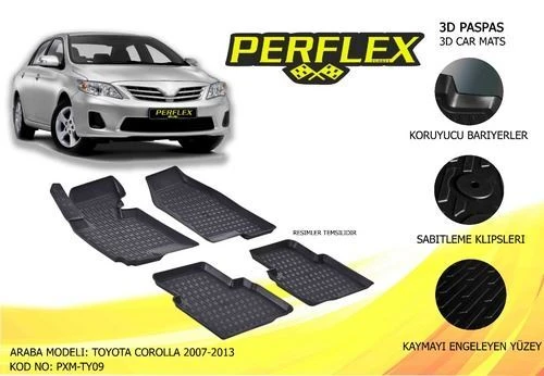 Perflex PXM Pxm-ty09 Paspas 3d Havuzlu X-mat Toyota Corolla 2007-2012 ürün görseli 1