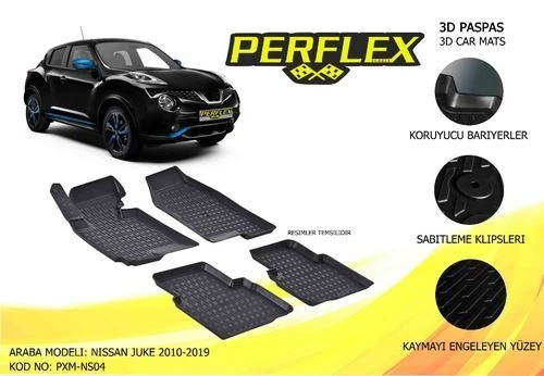Perflex PXM Pxm-ns04 Paspas 3d Havuzlu X-mat Nissan Juke 2010-2018 ürün görseli 1