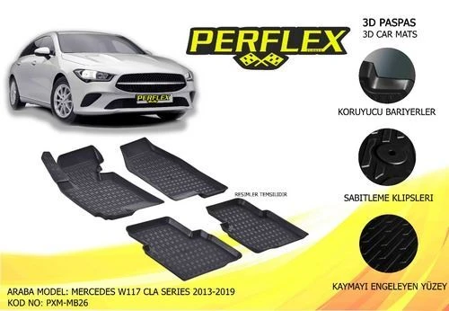 Perflex PXM Pxm-mb26 Havuzlu Paspas 3d X-mat Siyah Cla-serisi C117 13-18 ürün görseli 1